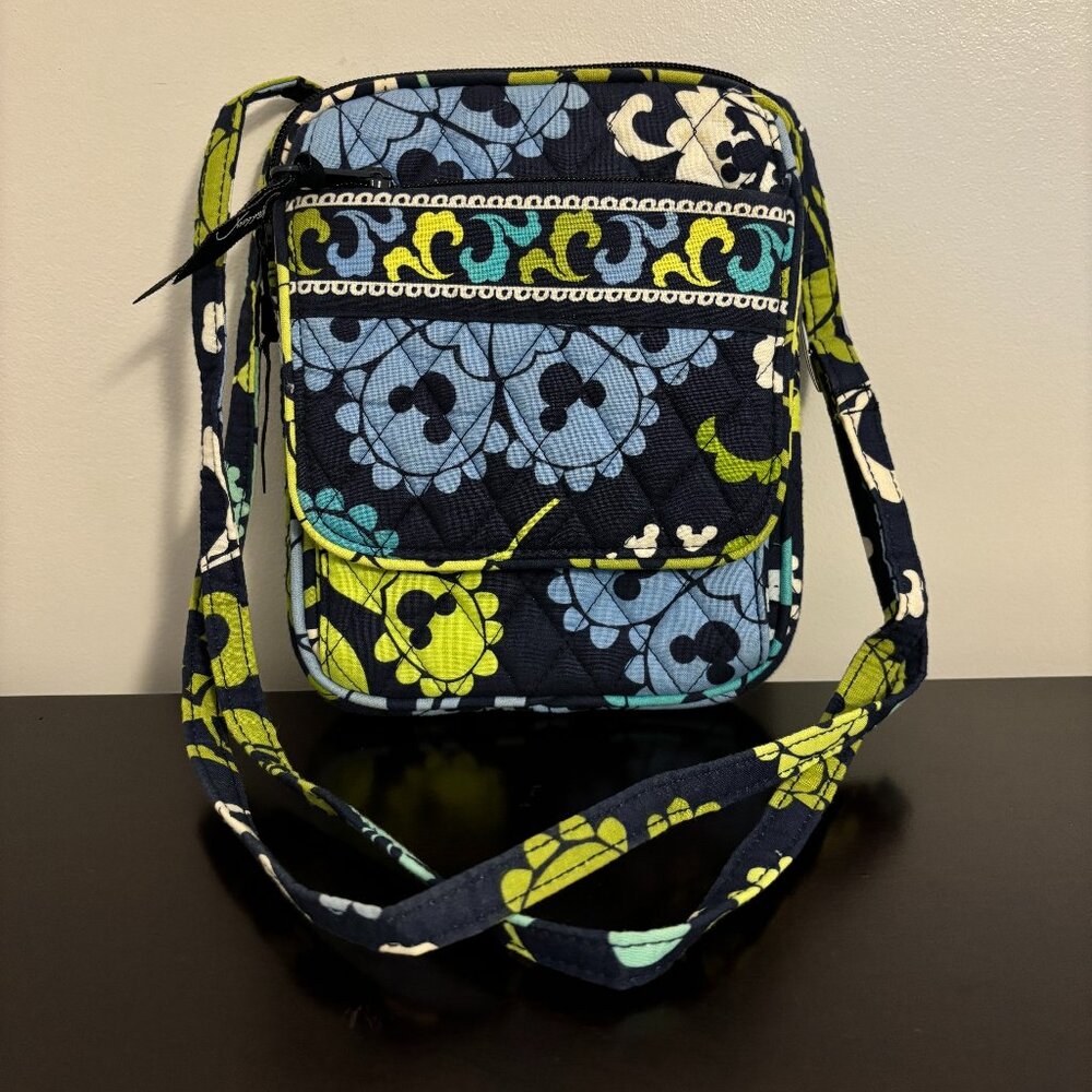 Vera Bradley Disney Parks Mickey Navy Blue Quilted Mini Hipster Crossbody
